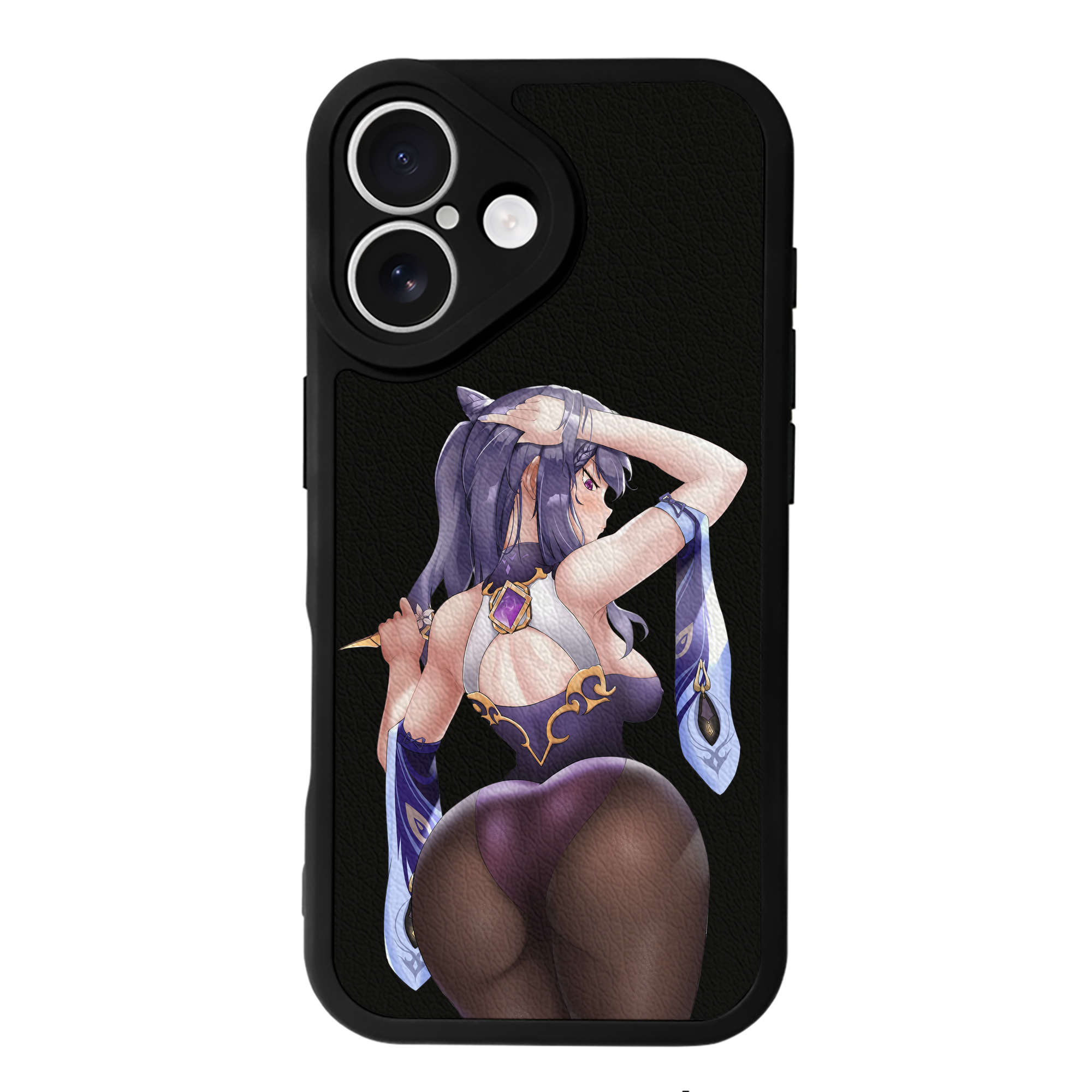 げんし神 刻晴 こくせい genshin Kokusei 【iPhone 16シリーズ対応】シリコンスマホケース（レザー調） 材質：シリコン